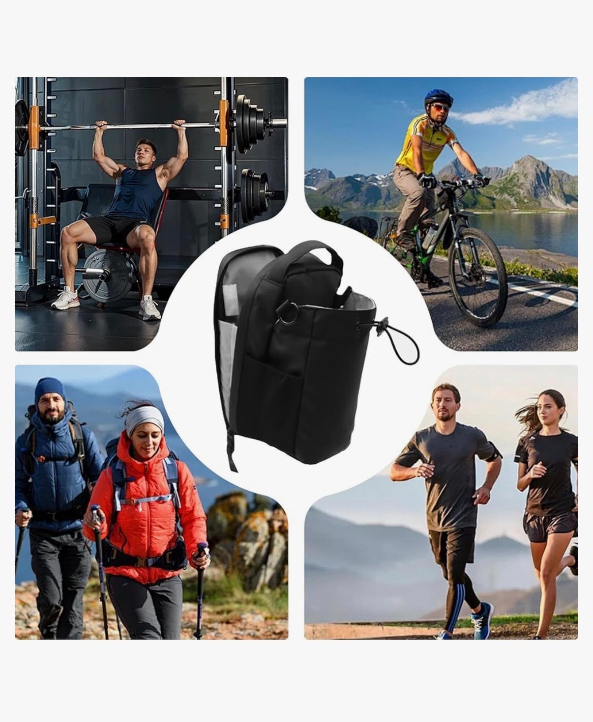 Sac de Gym Magnétique Grande Capacité avec Poche Téléphone et Porte-Bouteille